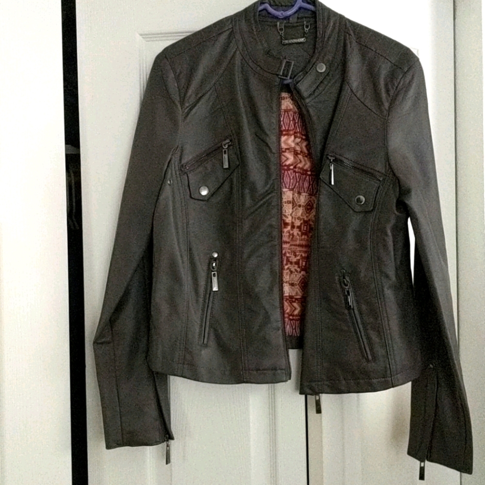 Ladies faux leather jacket